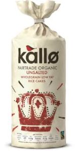 Kallo Fairtrade Organic Unsalted Rice Cakes