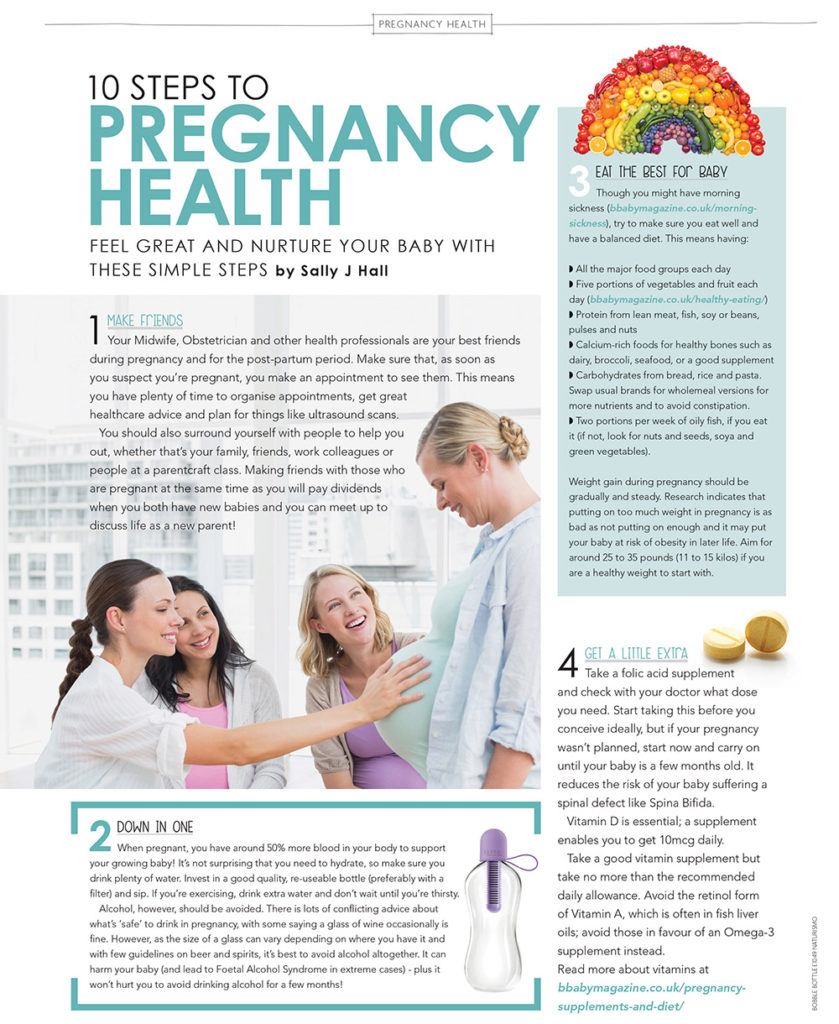 ten steps to pregnancy health